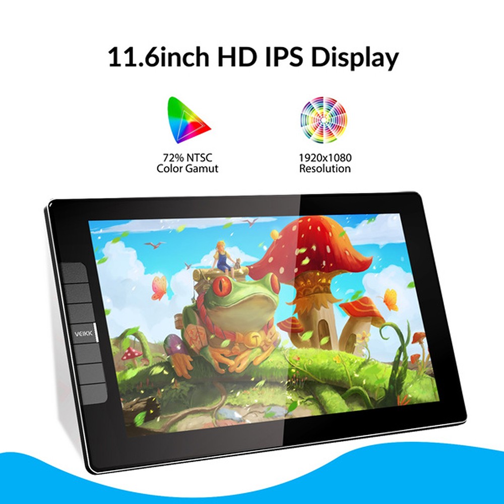 VEIKK VK1200 Graphics Display Tablet with 11.6'' Full Screen 1920x1080 HD IPS Drawing Monitor Animation Digital