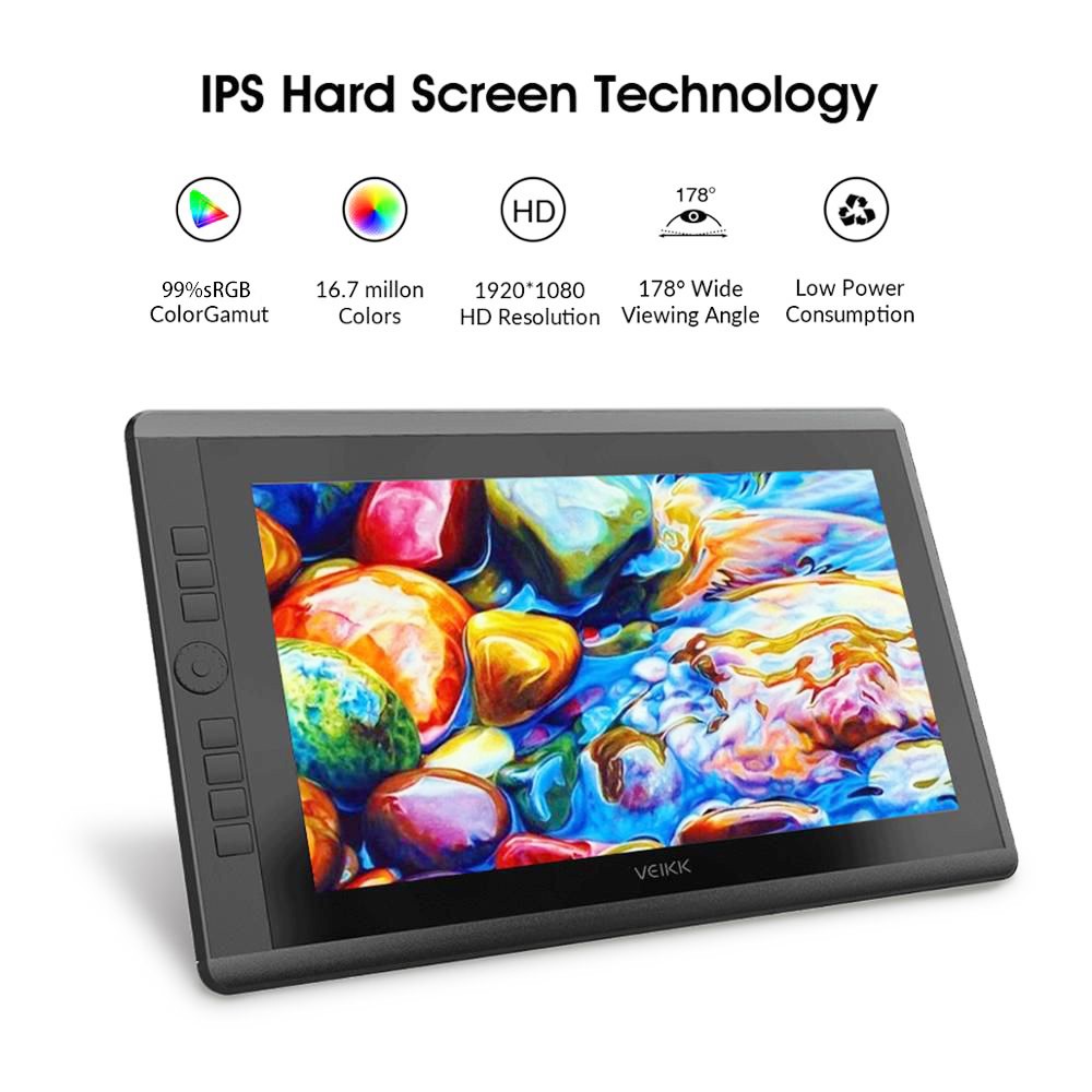 VEIKK VK1560Pro Pen Display with 15.6'' IPS HD Graphics Drawing Tablet Monitor for Painting & Writing with 2 Pens