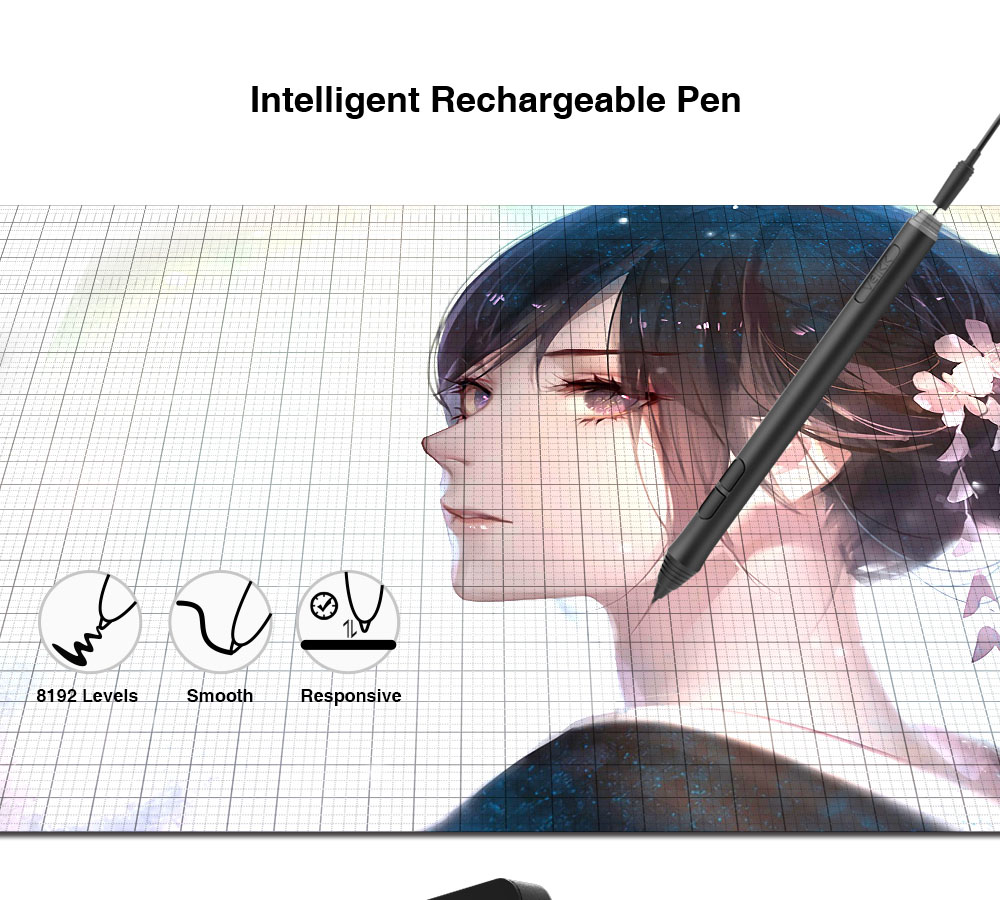 VEIKK VK2200 Pen Display with 21.5'' IPS HD Full Touch Screen 8mm Ultra-thin with Tilt-Support Battery-Free 8192 Pen