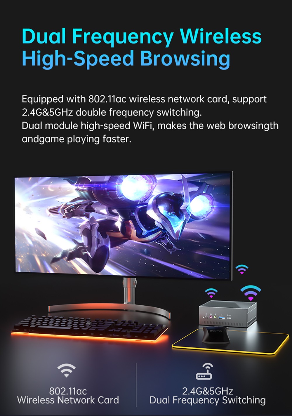 T-bao MN27 AMD Ryzen™ 7 2700U 4 Cores 8 Threads 16GB RAM DDR4 512GB ROM Windows 10 Mini PC RJ45 Up to 1000M WiFi Bluetooth