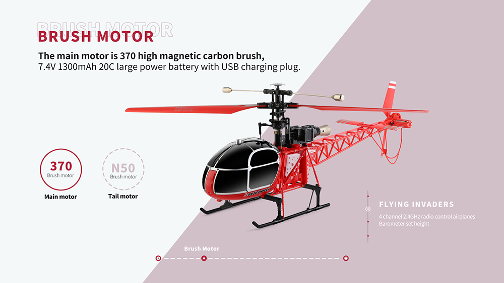 Wltoys XK V915-A 2.4G 4CH RC Helicopter Altitude Hold Flybarless RTF - One Battery