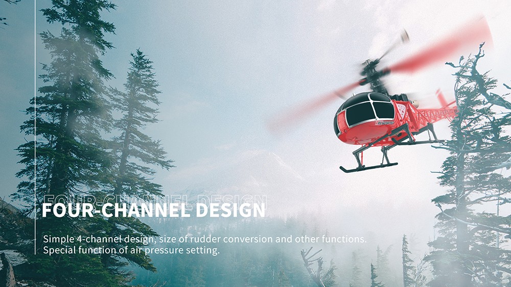 Wltoys XK V915-A 2.4G 4CH RC Helicopter Altitude Hold Flybarless RTF - 2 Batteries