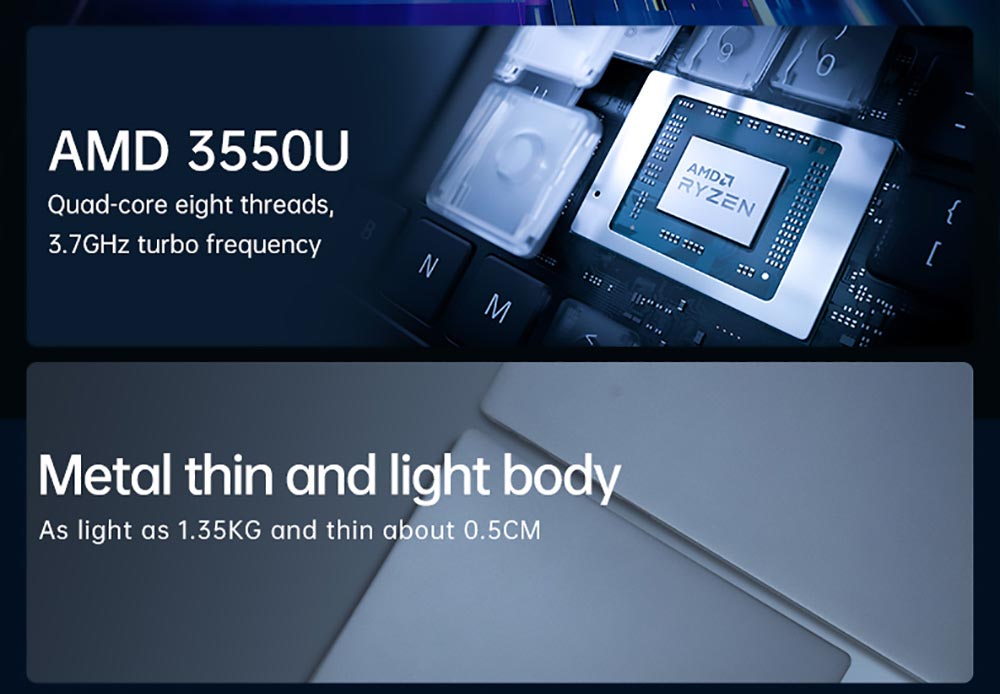 T-BAO X11 Laptop AMD R5 3550U Processor Windows10, 14.1 Inch, 8GB RAM 512GB 1920*1080 Resolution, Grey