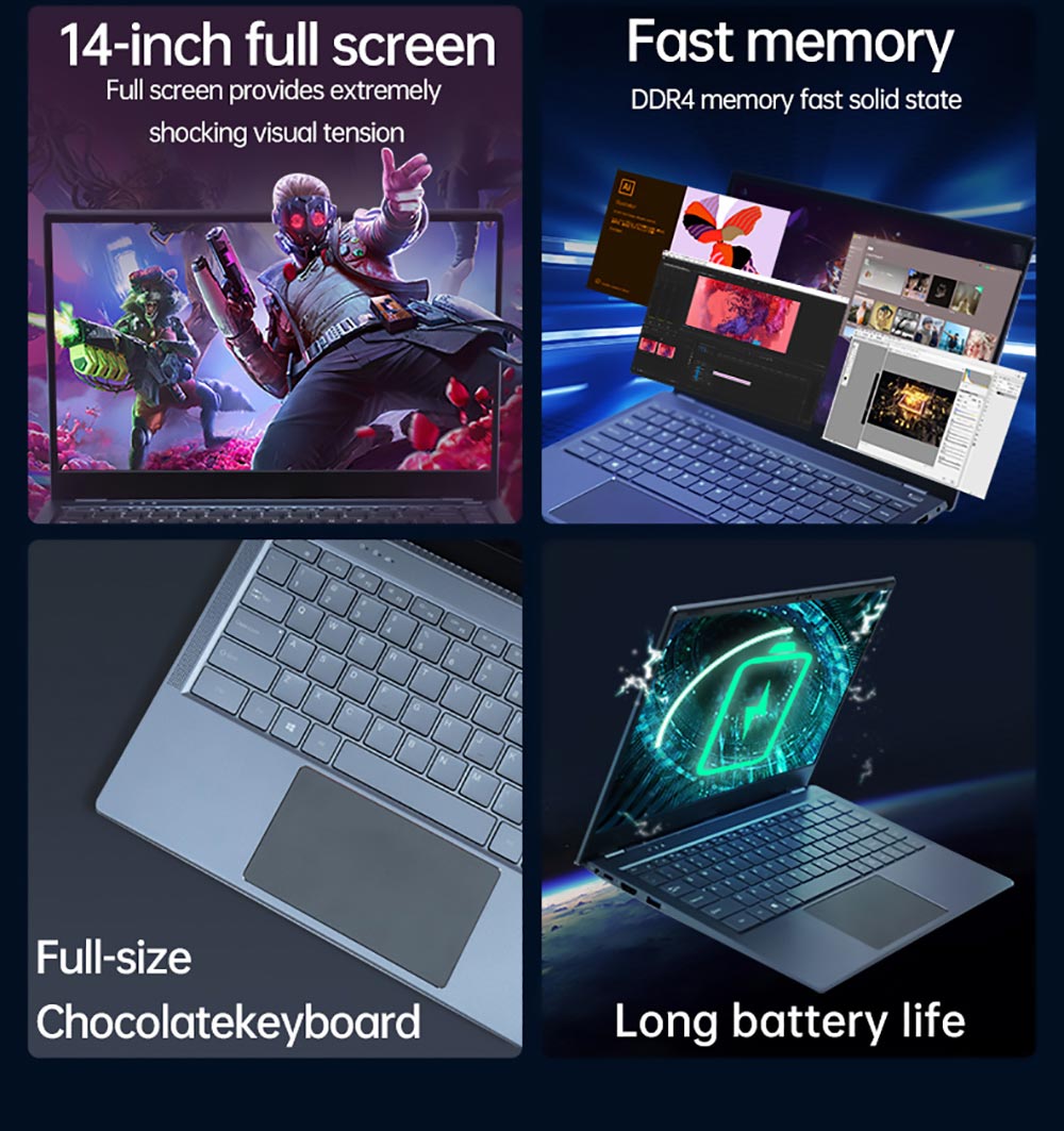 T-BAO X11 Laptop AMD R5 3550U Processor Windows10, 14.1 Inch, 8GB RAM 512GB 1920*1080 Resolution, Grey