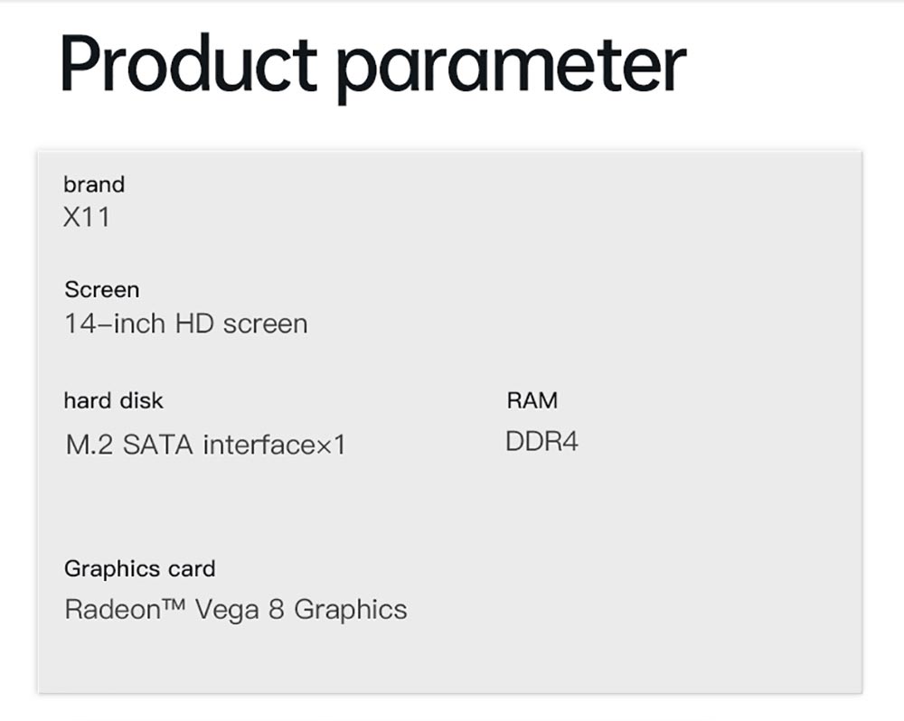 T-BAO X11 Laptop AMD R5 3550U Processor Windows10, 14.1 Inch, 20GB RAM 1TB 1920*1080 Resolution, Grey