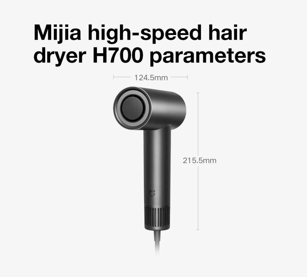 Xiaomi Mijia H700 High Speed Anion Hair Dryer LCD Screen 102,000 Rpm 70m/s Wind Speed