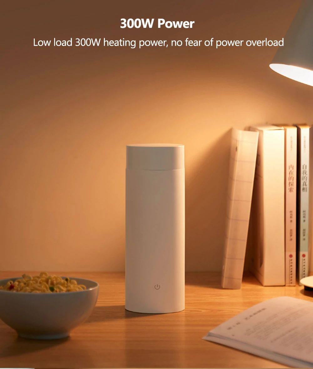 Xiaomi Mijia Portable Electric Cup Electric Heating Thermos Cup Leak Proof Kettle Plug-In Power Cord Prevent Dry Burn