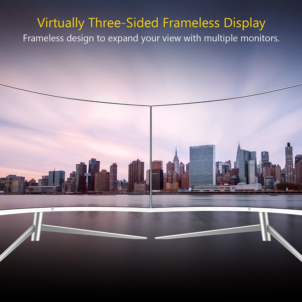 Z-Edge U24C Monitor 24'' Full HD 1080P Display, 1920*1080 LED Monitor 178 Degree Wide Angel View 75Hz Refresh Rate