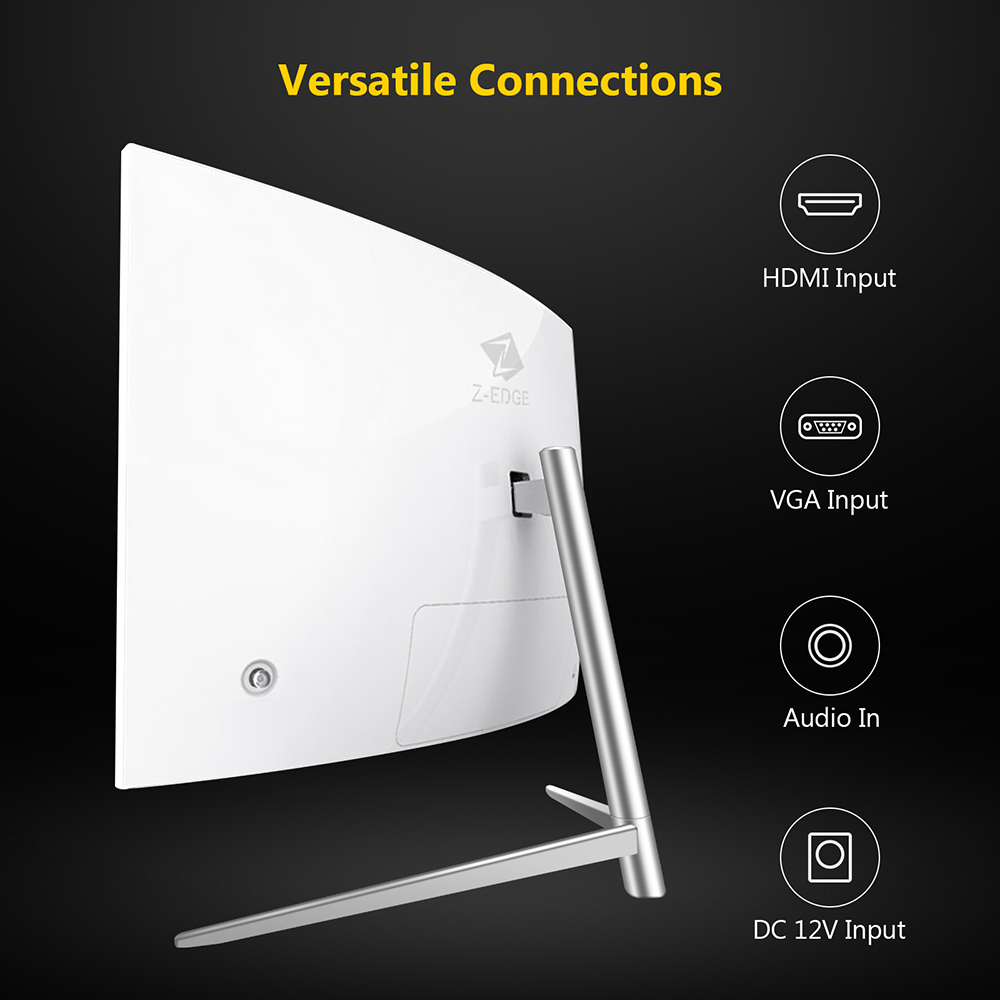 Z-Edge U27C 27'' Curved Gaming Monitor, Full HD 1080P 1920x1080 LED Backlight Monitor 75Hz Refresh Rate & Eye-Care Tech