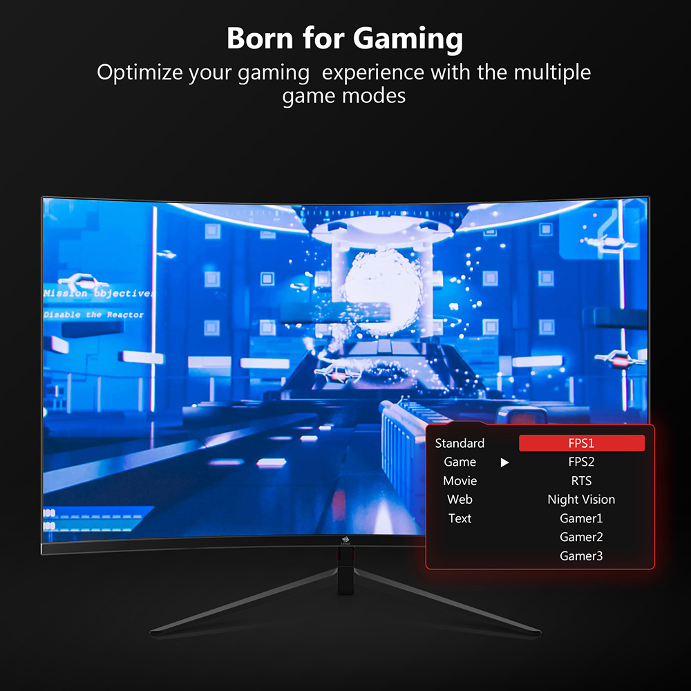 Z-Edge UG24 24'' Curved Gaming Monitor 180Hz Refresh Rate, 1ms MPRT FHD 1080 Gaming Monitor AMD Freesync Premium Display