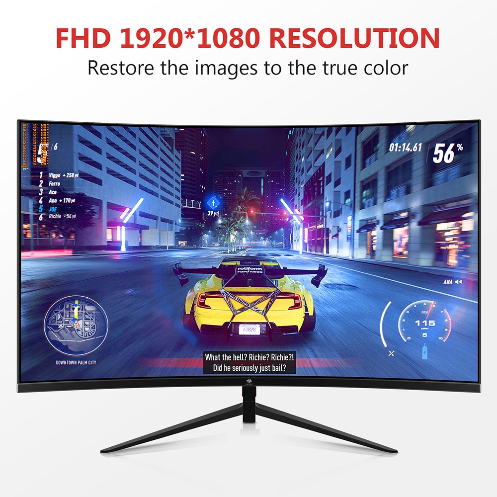 Z-Edge UG27P 27'' Curved Gaming Monitor 1920x1080 240Hz, AMD Freesync Premium Display Port HDMI Built-in Speakers