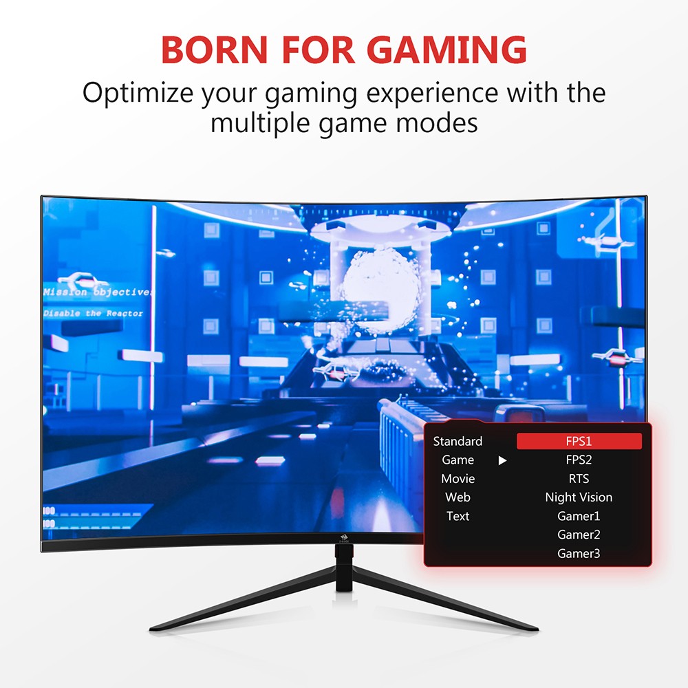 Z-Edge UG27P 27'' Curved Gaming Monitor 1920x1080 240Hz, AMD Freesync Premium Display Port HDMI Built-in Speakers