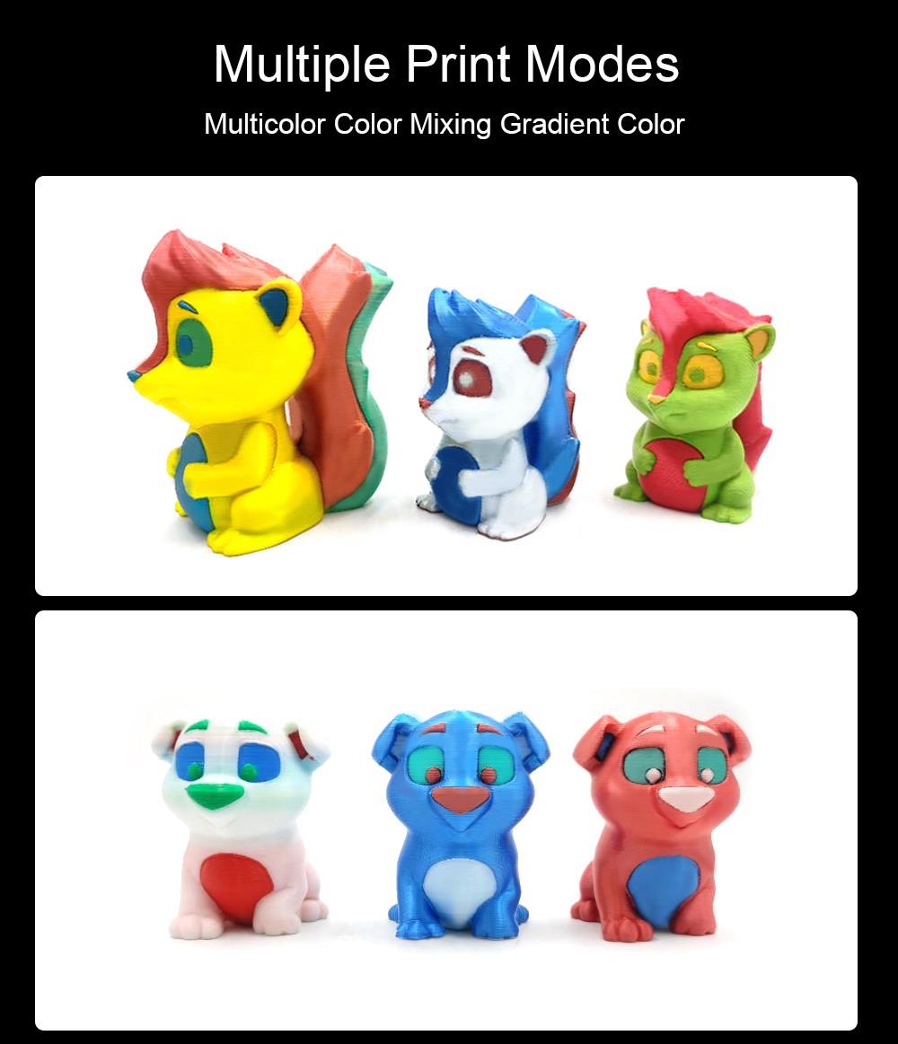 Zonestar Z9V5 MK3 4 Extruders 3D Printer, 4 Color Mixing, Auto Leveling, 32 Bit Mainboard, Magnetic Bed, Resume Printing, TFT-LCD, 300*300*400mm 18 Zonestar Z9V5 MK3 3D Printer Auto Leveling Adjustable 4 Extruder Design Mix-Color Printing Resume Printing