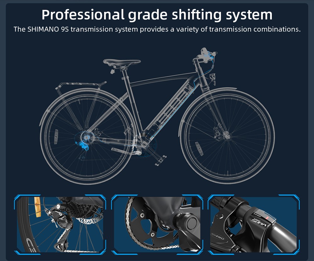 HIMO C30R MAX Electric Bicycle 250W Motor Max Speed Torque sensor 25km/h 36V 10AH 75km Max Range - Silver