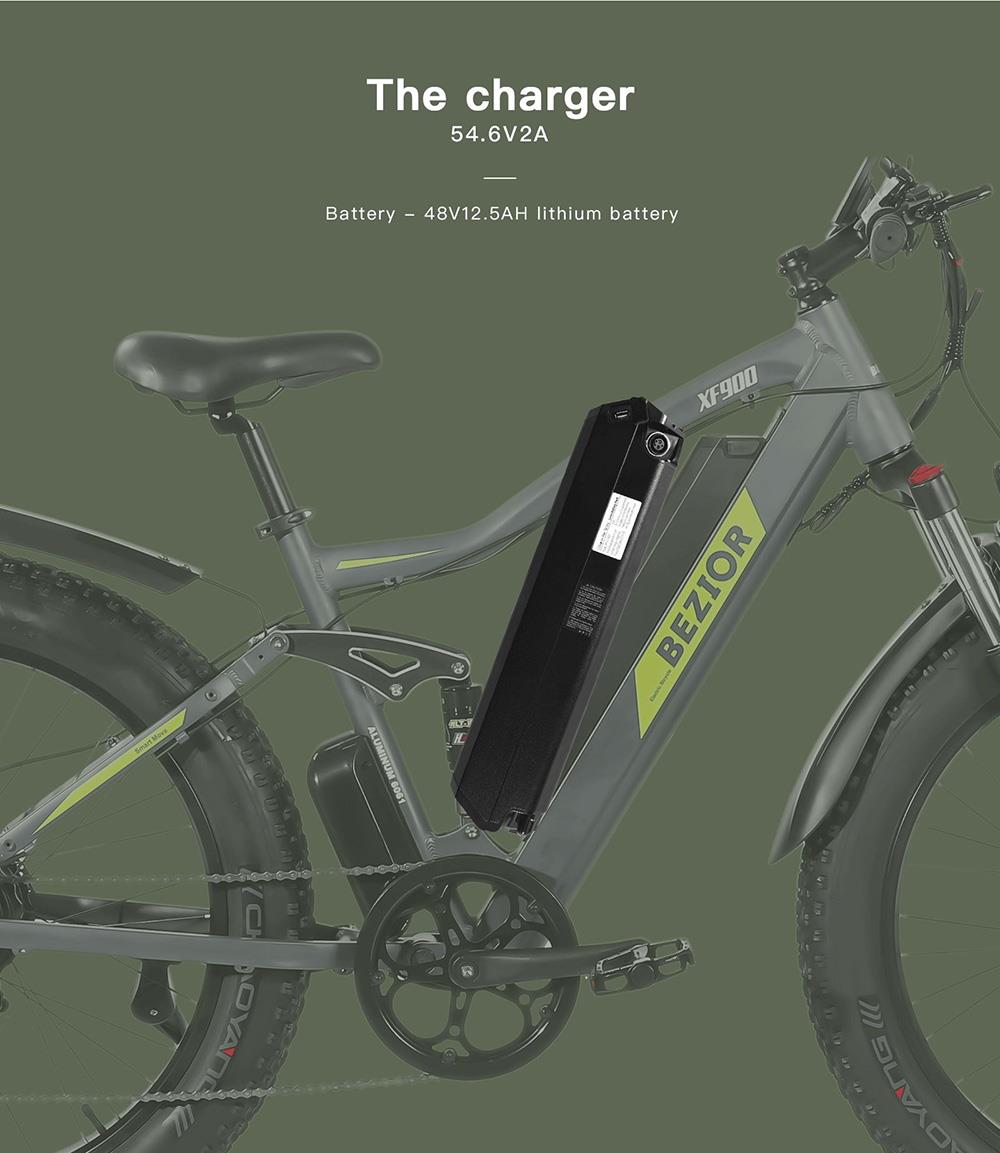 Bezior XF900 12.5Ah 48V 750W 26 Inch 45Km/h Electric Bike Max Load 120kg - Black 10 Bezior XF900 12.5Ah 48V 500W 26 Inch 45Km/h electric BIKE Max Load 120kg