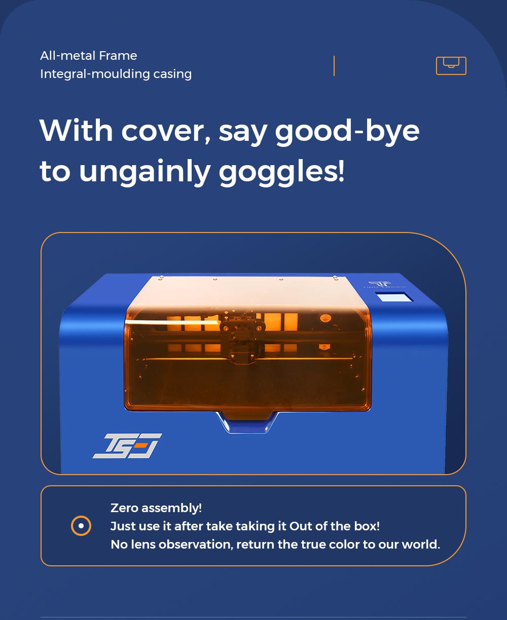 Two Trees TS3 10W Laser Engraver Cutter LD+FAC+C with Fume Filtration for Cylindrical Objects Cans 200x300mm Cut 8mm Plywood