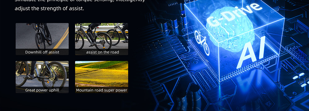 ADO D30 Electric Bicycle 250W Motor Max Speed 25km/h 36V 10.4AH 90km Max Range - Gray