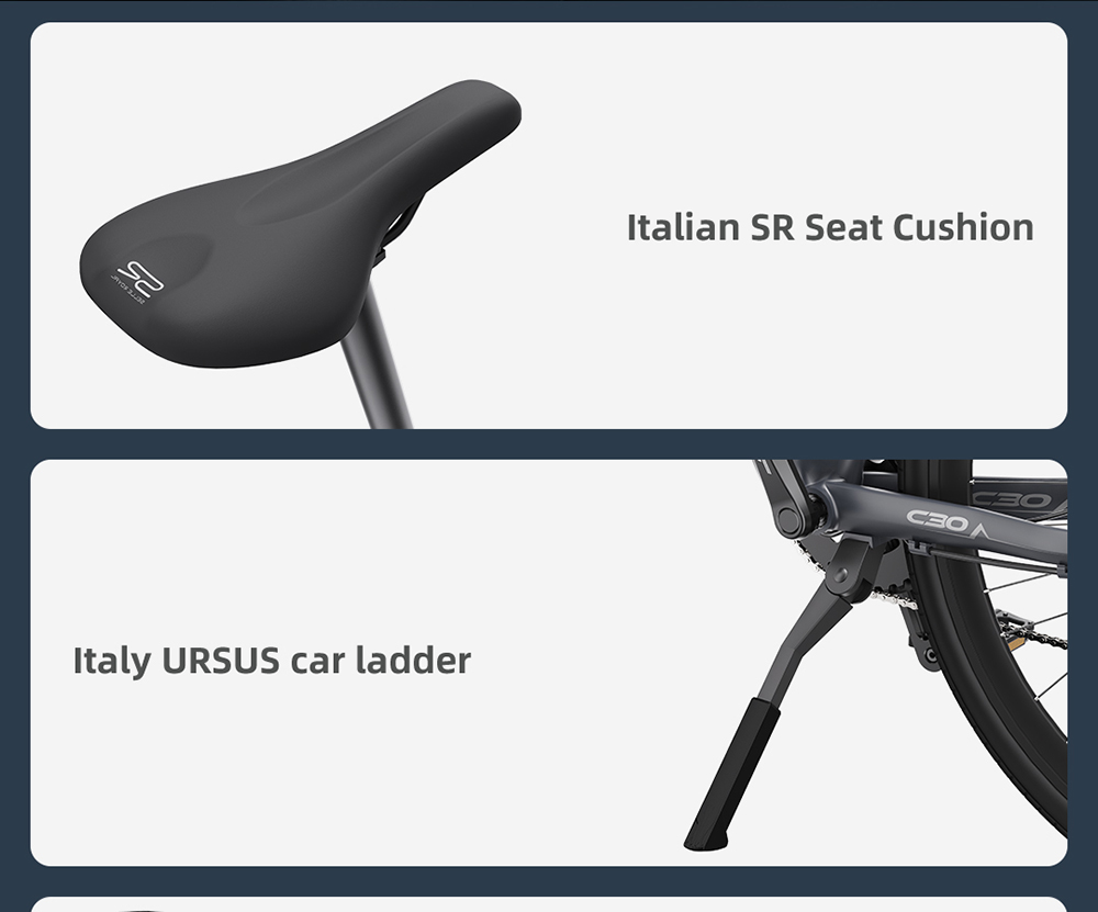 HIMO C30R MAX Electric Bicycle 250W Motor Max Speed Torque sensor 25km/h 36V 10AH 75km Max Range - Silver