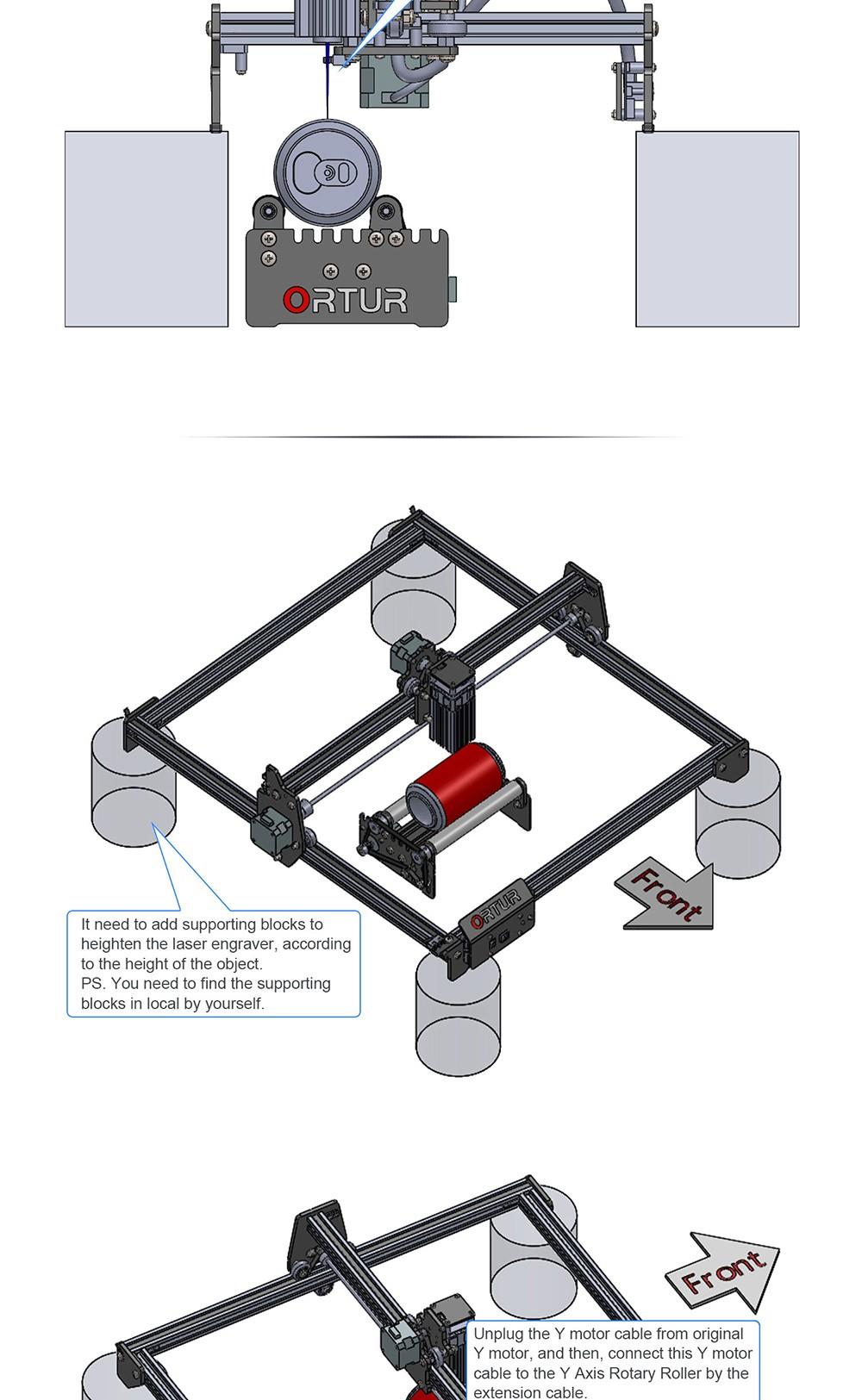 ORTUR Laser Engraving Y-axis Rotary Roller Ortur-YRR Laser Master Part to Engrave on Cans, Eggs, Cylinders