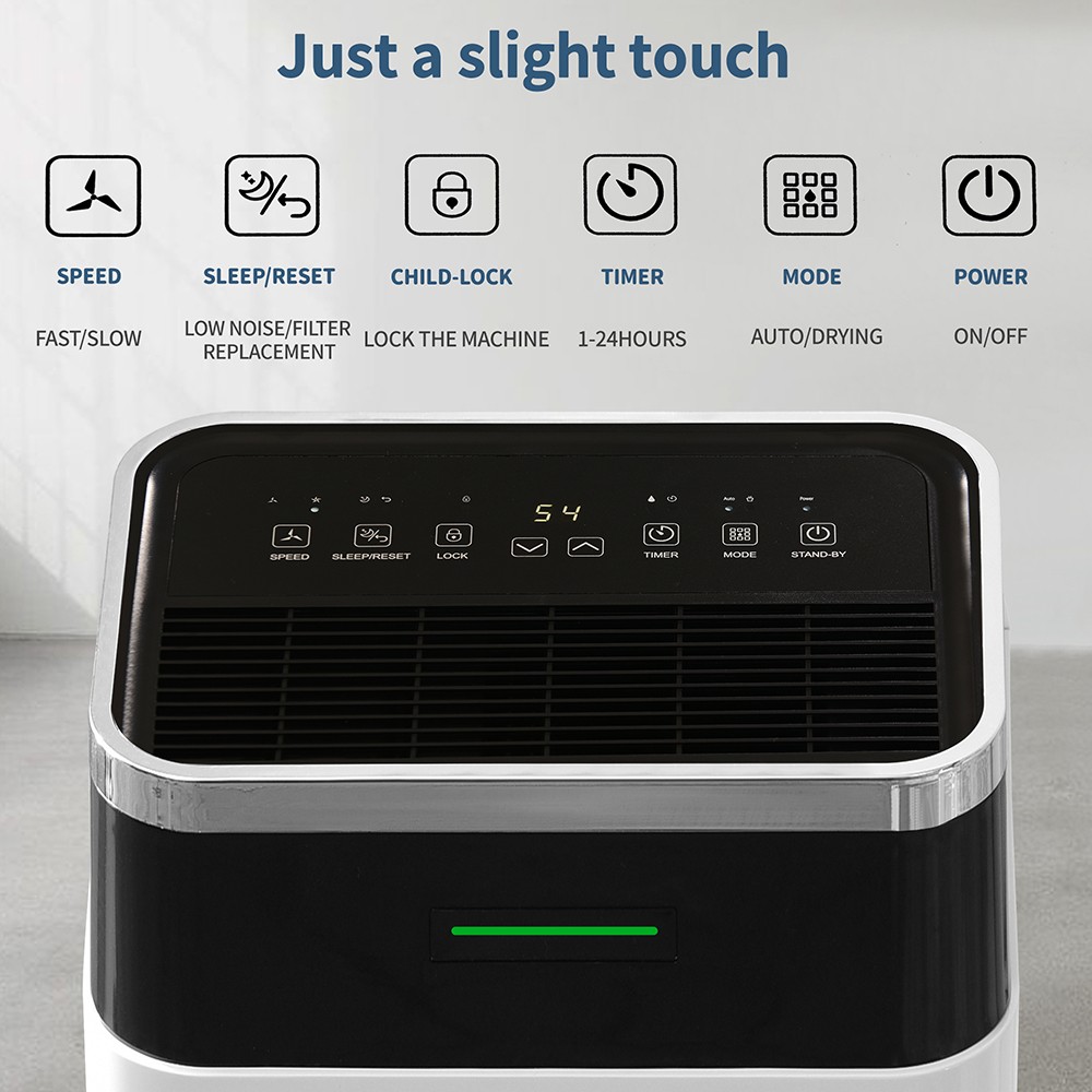 25L 3 in 1 Dehumidifier Air Purifier Tumble Dryer 24 Hours Timer LED Screen Casters and Handles