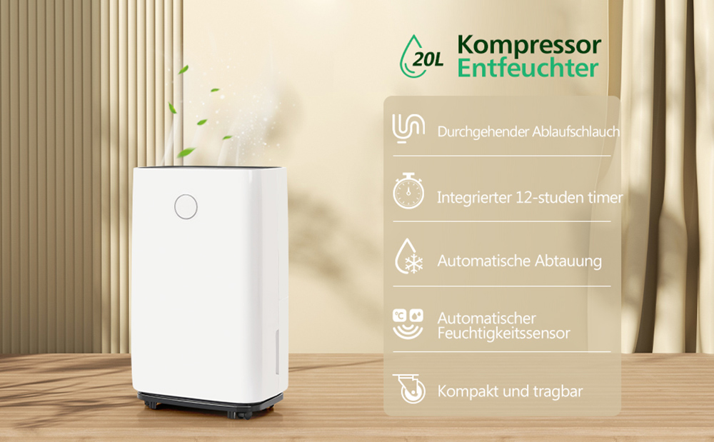 20L Dehumidifier Suitable for 55 square meters 3 in 1 Dehumidifier Air Purifier 4L Water Tank
