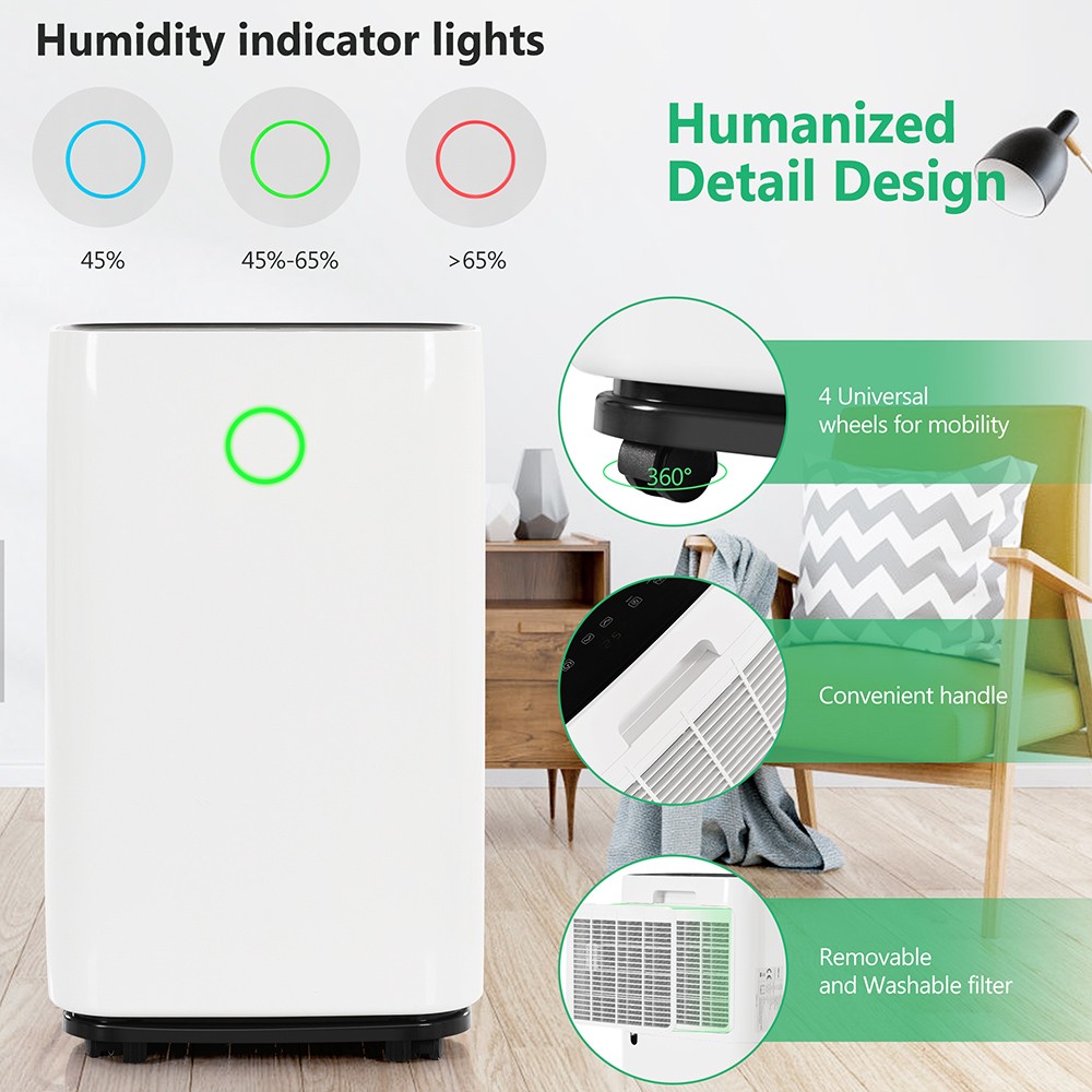 20L Dehumidifier Suitable for 55 square meters 3 in 1 Dehumidifier Air Purifier 4L Water Tank