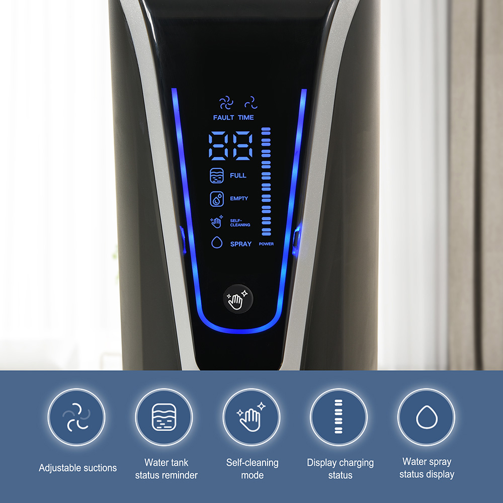 3 in 1 Cordless Wet and Dry Vacuum Cleaner Floor Cleaner with Two-tank System Two Brushes for Carpets and Hard Floors