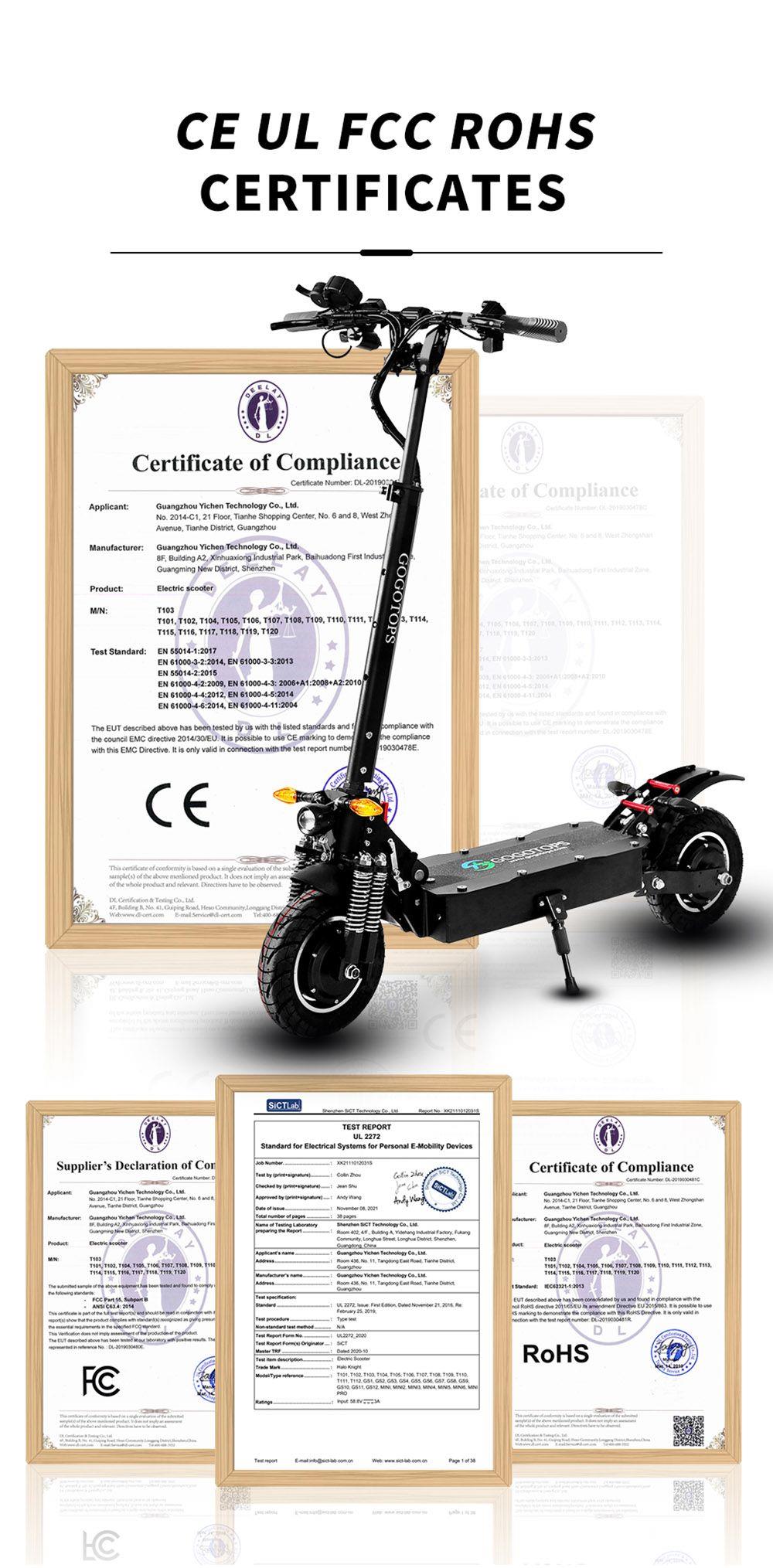 Gogotops GS4 Road Electric Scooter 2000W 28Ah Battery 60km Range 65km/h Max Speed 150kg Load