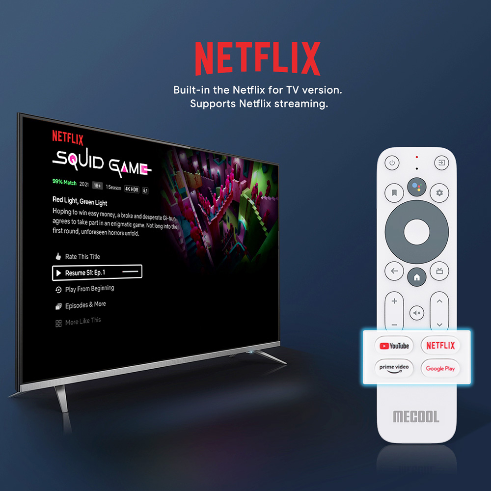 MECOOL KD5 FHD TV Stick Amlogic S805X2 15000 DMIPS Android 11 1GB LPDDR4 + 8GB EMMC WiFi5 Dual Band and BT 5.0 EU Plug