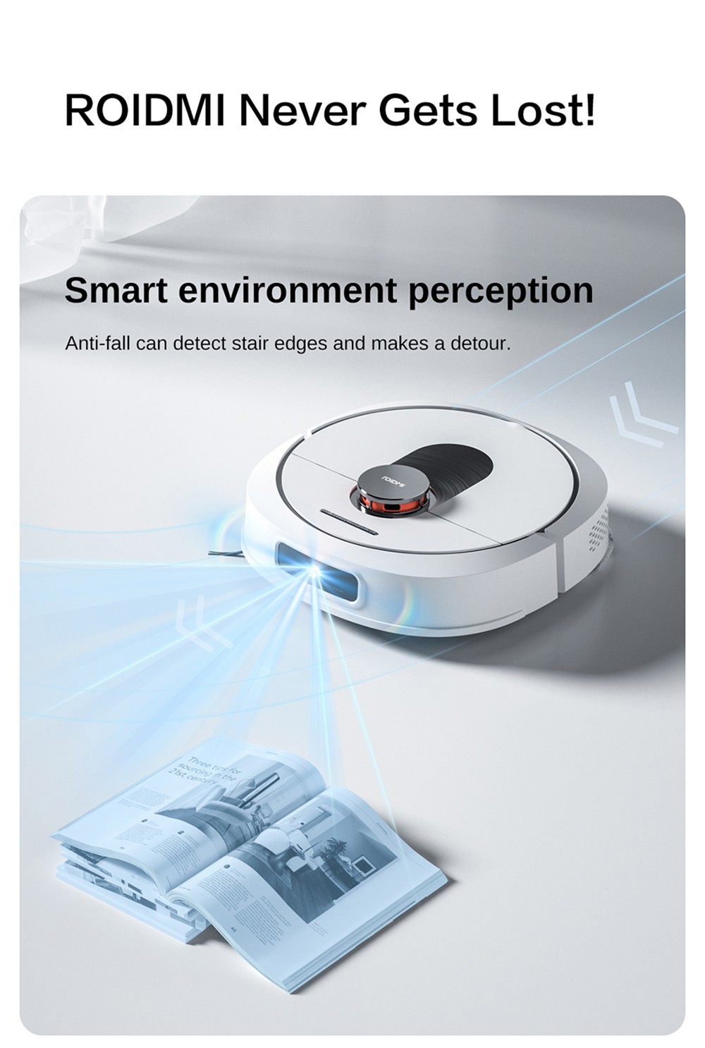 ROIDMI EVA Smart Robot Vacuum Cleaner Self-Cleaning & Emptying 3200Pa Powerful Suction 3-in-1 Vacuuming Sweeping Mopping LDS Navigation Auto-Drying 3 Modes 5200mAh Battery LED Display Alexa & Google Home APP Control - White