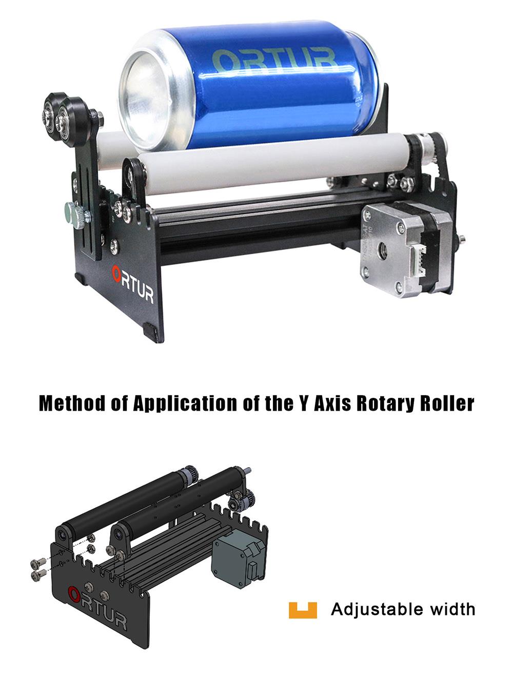 ORTUR Laser Engraving Y-axis Rotary Roller Ortur-YRR Laser Master Part to Engrave on Cans, Eggs, Cylinders