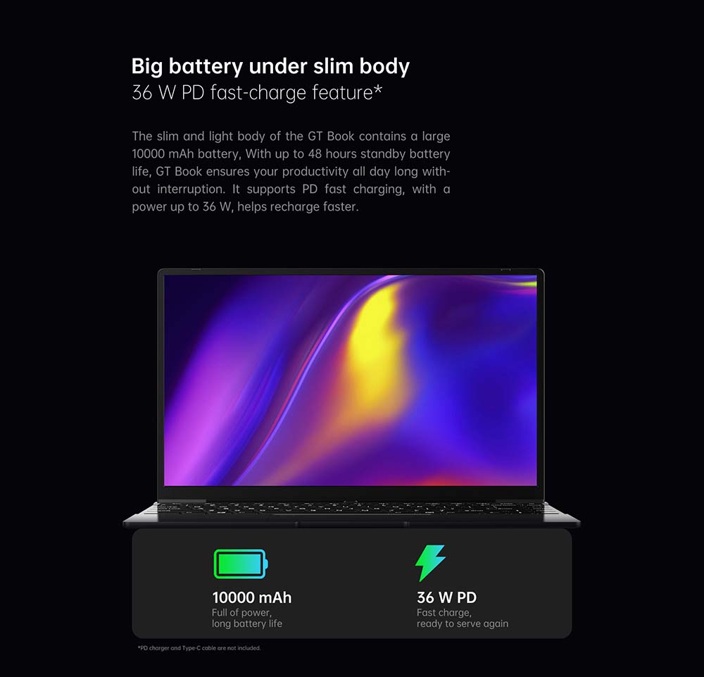 ALLDOCUBE GT BOOK LAPTOP 14.1 inch FHD intel Celeron N5100 12GB DDR4 RAM 512GB SSD WiFi6 Bluetooth 5.1 - EU Plug