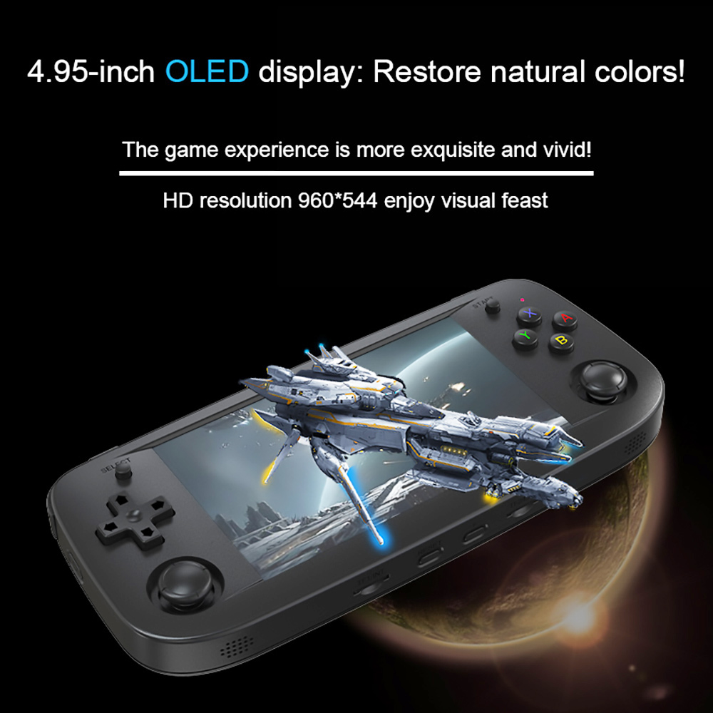 ANBERNIC RG503 Portable Game Console 16+64GB 4.95'' OLED Screen 4000 Games Retro WiFi Bluetooth Linux System - Black