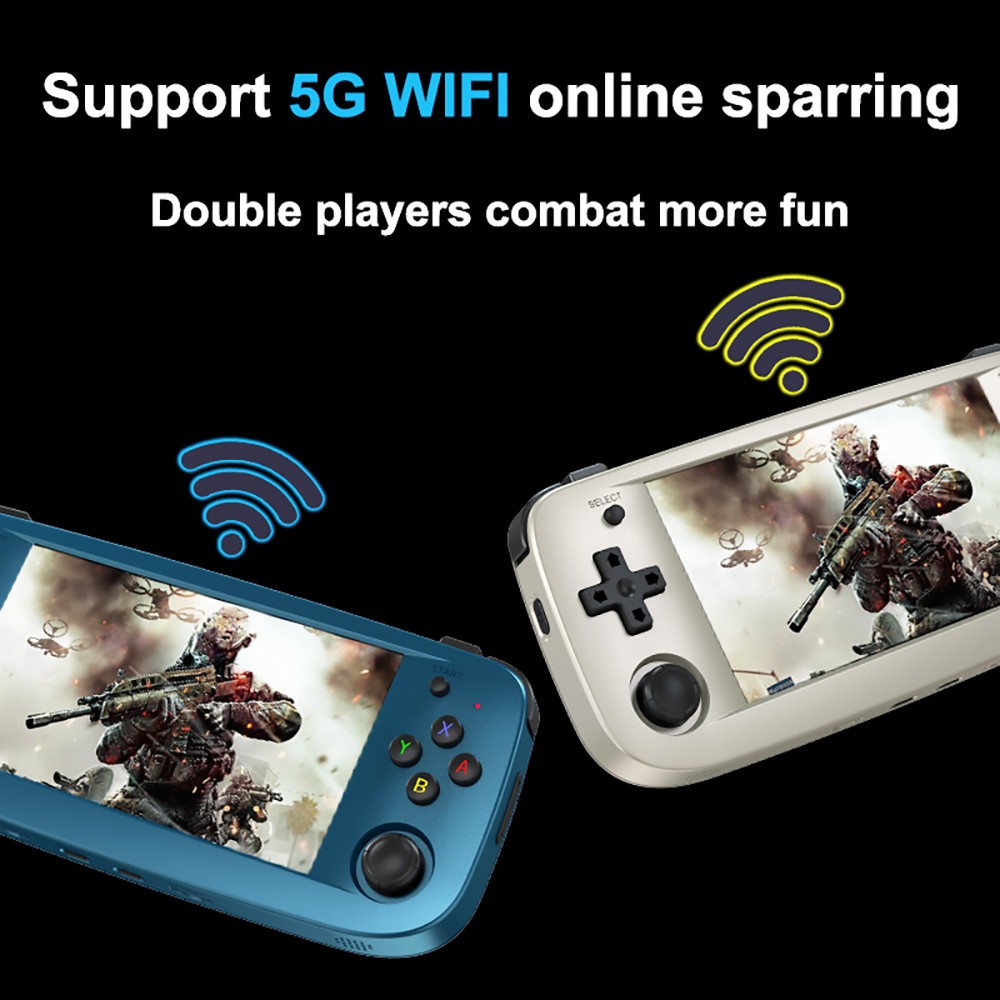 ANBERNIC RG503 Portable Game Console 16+64GB 4.95'' OLED Screen 4000 Games Retro WiFi Bluetooth Linux System - Blue