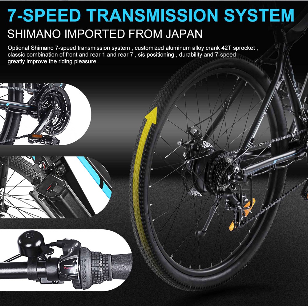 Bezior M1 Pro Electric Moped Bike 500W Motor 100km Range 12.5Ah Battery 27.5*2.25'' Wheels 25km/h Max Speed - Black