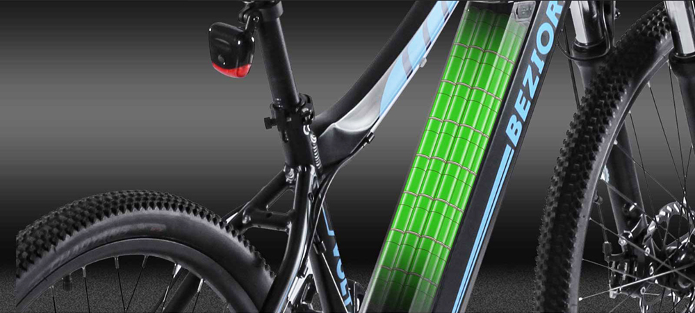 Bezior M1 Pro Electric Moped Bike 500W Motor 100km Range 12.5Ah Battery 27.5*2.25'' Wheels 25km/h Max Speed - Black