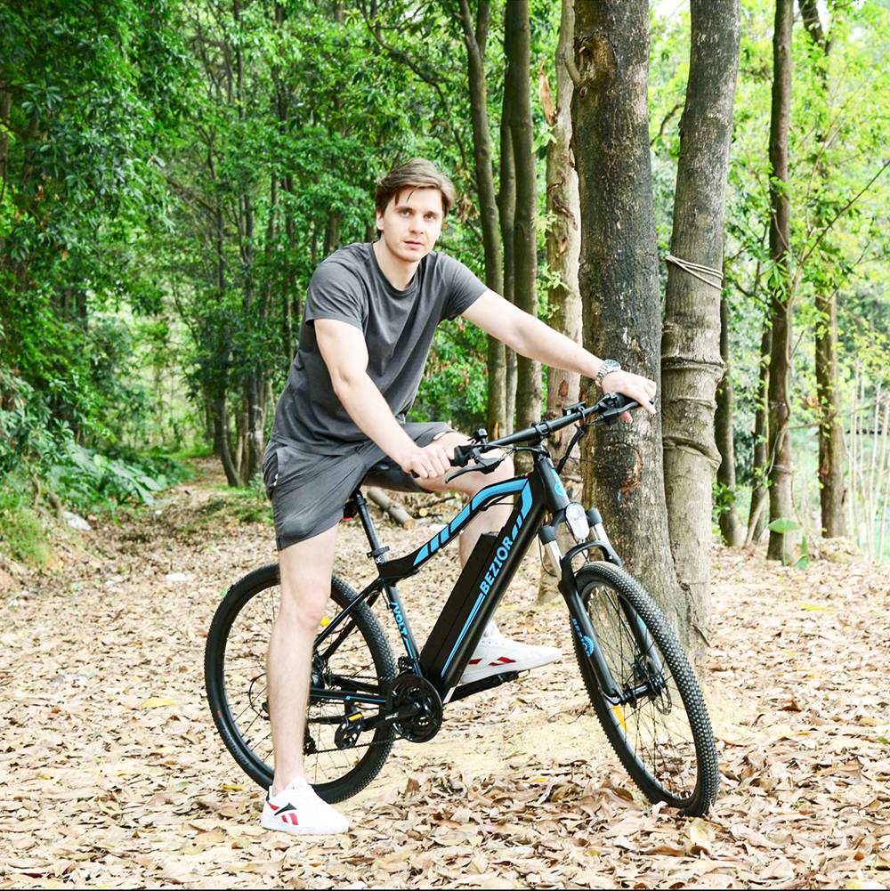 Bezior M1 Pro Electric Moped Bike 500W Motor 100km Range 12.5Ah Battery 27.5*2.25'' Wheels 25km/h Max Speed - Black