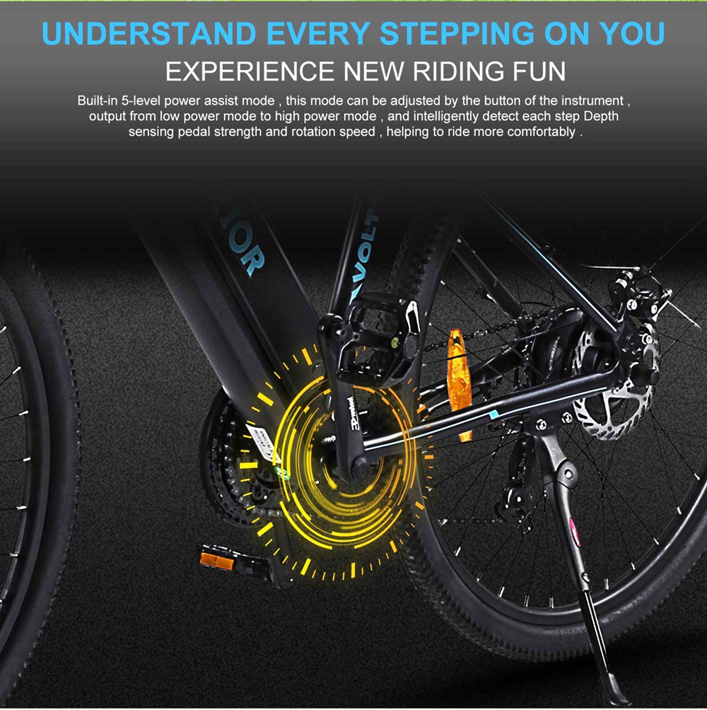 Bezior M1 Pro Electric Moped Bike 500W Motor 100km Range 12.5Ah Battery 27.5*2.25'' Wheels 25km/h Max Speed - Black