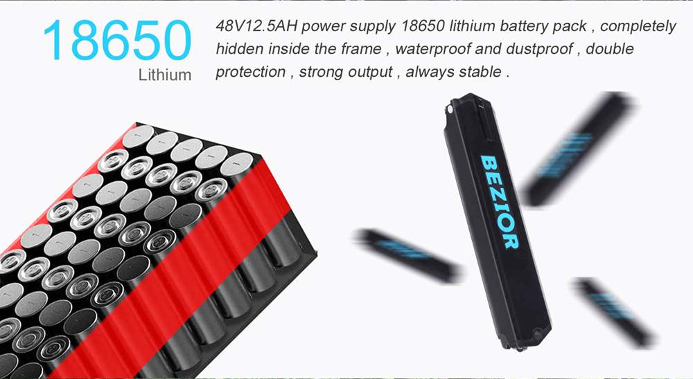 Bezior M1 Pro Electric Moped Bike 500W Motor 100km Range 12.5Ah Battery 27.5*2.25'' Wheels 25km/h Max Speed - White