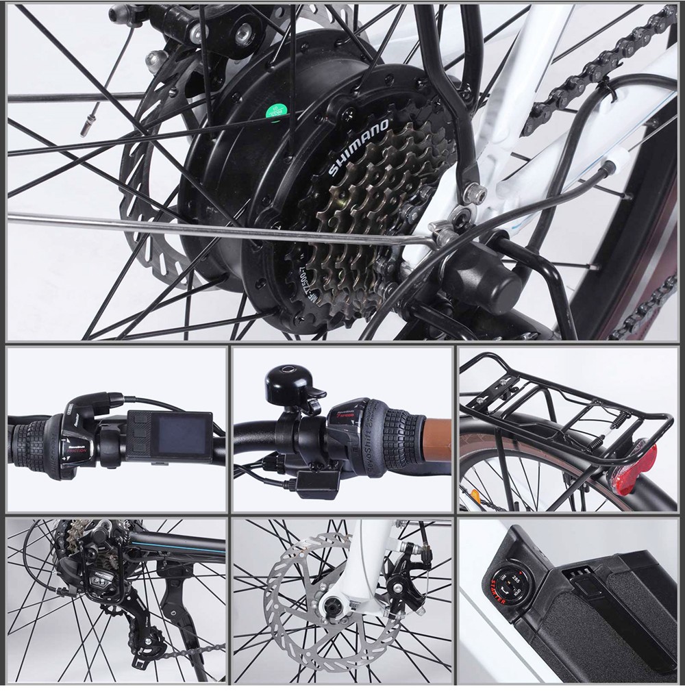 Bezior M2 Pro Electric Moped Bike 500W Motor 100km Range 12.5Ah Battery 26*2.125'' Wheels 25km/h Max Speed - Black