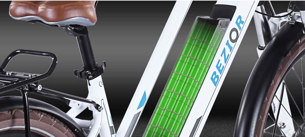 Bezior M2 Pro Electric Moped Bike 500W Motor 100km Range 12.5Ah Battery 26*2.125'' Wheels 25km/h Max Speed - Black