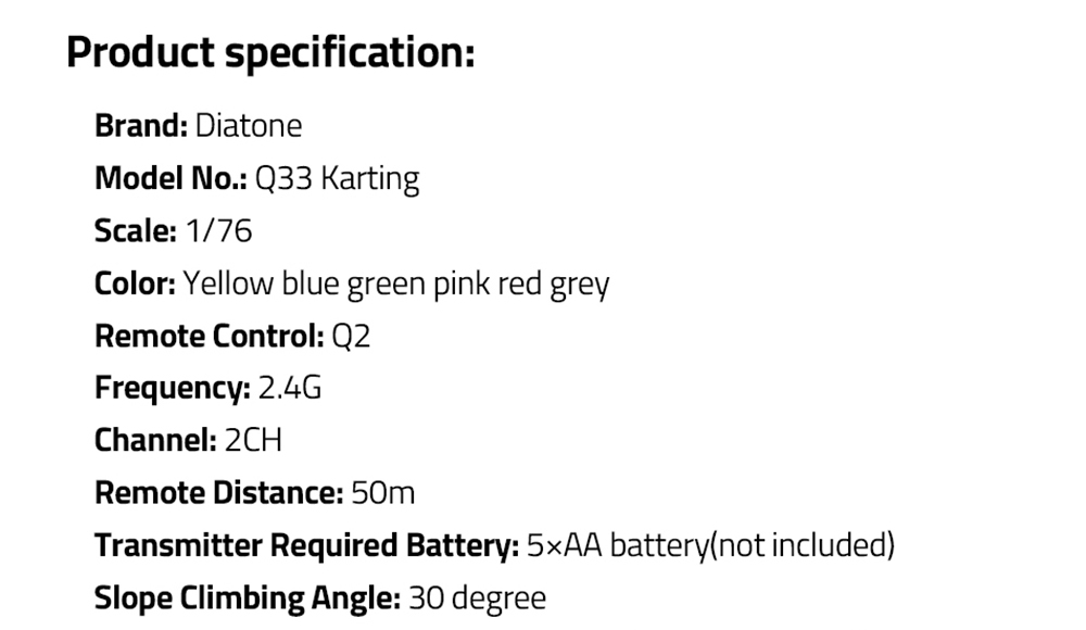 Diatone Q33 JH60822 1:76 Karting RC Car FPV 20 Mins Playing Time with Q2 Romote Control - Blue