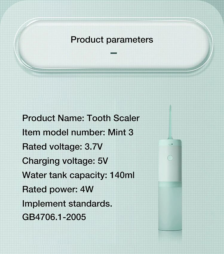 Enchen Mint 3 Oral Irrigator Electric Water Flosser 140ML 3 Modes Teeth Cleaner Water Jet IPX7 Waterproof Dental Flusher