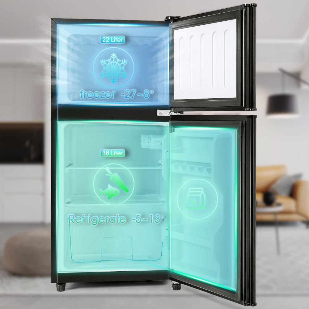 Best deal โ๏ธ Fridge-freezer Double-door, 60L Total Volume, 22L Freezer Volume, 38L Refrigerate Volume 172 kWh/annum, -27 -13 Celsius ๐ 16 Fridge-freezer Double-door, 60L Total Volume, 22L Freezer Volume, 38L Refrigerate Volume 172 kWh/annum, -27 -13 Celsius