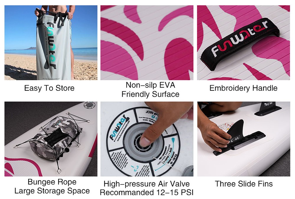 FunWater Cruise 335x84x15cm Inflatable SUP Board Pink