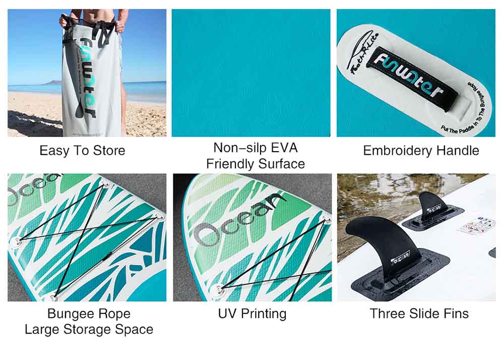 FunWater ADVENTURE-OCEAN Inflatable Stand Up Paddle Board 350x84x15cm With Complete Accessories Waterproof Bag 15 FunWater ADVENTURE-OCEAN Inflatable Stand Up Paddle Board 350x84x15cm with Complete Accessories Waterproof Bag