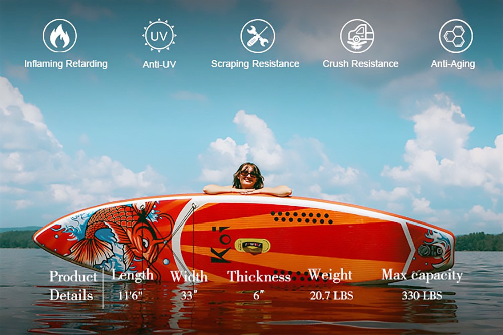 Funwater Racing Roard KOI 350x84x15cm Inflatable Stand Up Paddling Board Maximum Load 150kg with Accessories