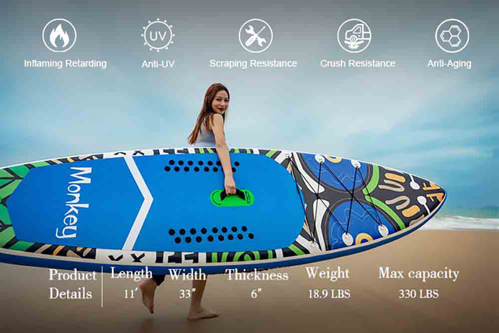 Funwater Racing Roard Monkey 132*33*6 Inch Inflatable Stand Up Paddling Board Maximum Load 150kg with Accessories 14 Funwater Racing Roard Monkey 132*33*6 Inch Inflatable Stand Up Paddling Board Maximum Load 150kg with Accessories