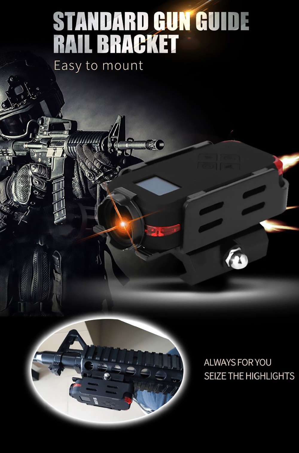 Hawkeye Firefly Q7 120 Degree Wide Angle 1080P 30FPS HD Mini WiFi FPV Action Sport Camera Aerial Camcorder - Orange