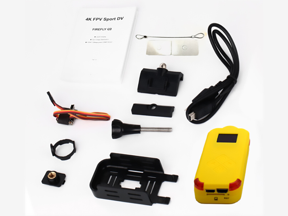 Hawkeye Firefly Q7 120 Degree Wide Angle 1080P 30FPS HD Mini WiFi FPV Action Sport Camera Aerial Camcorder - Yellow